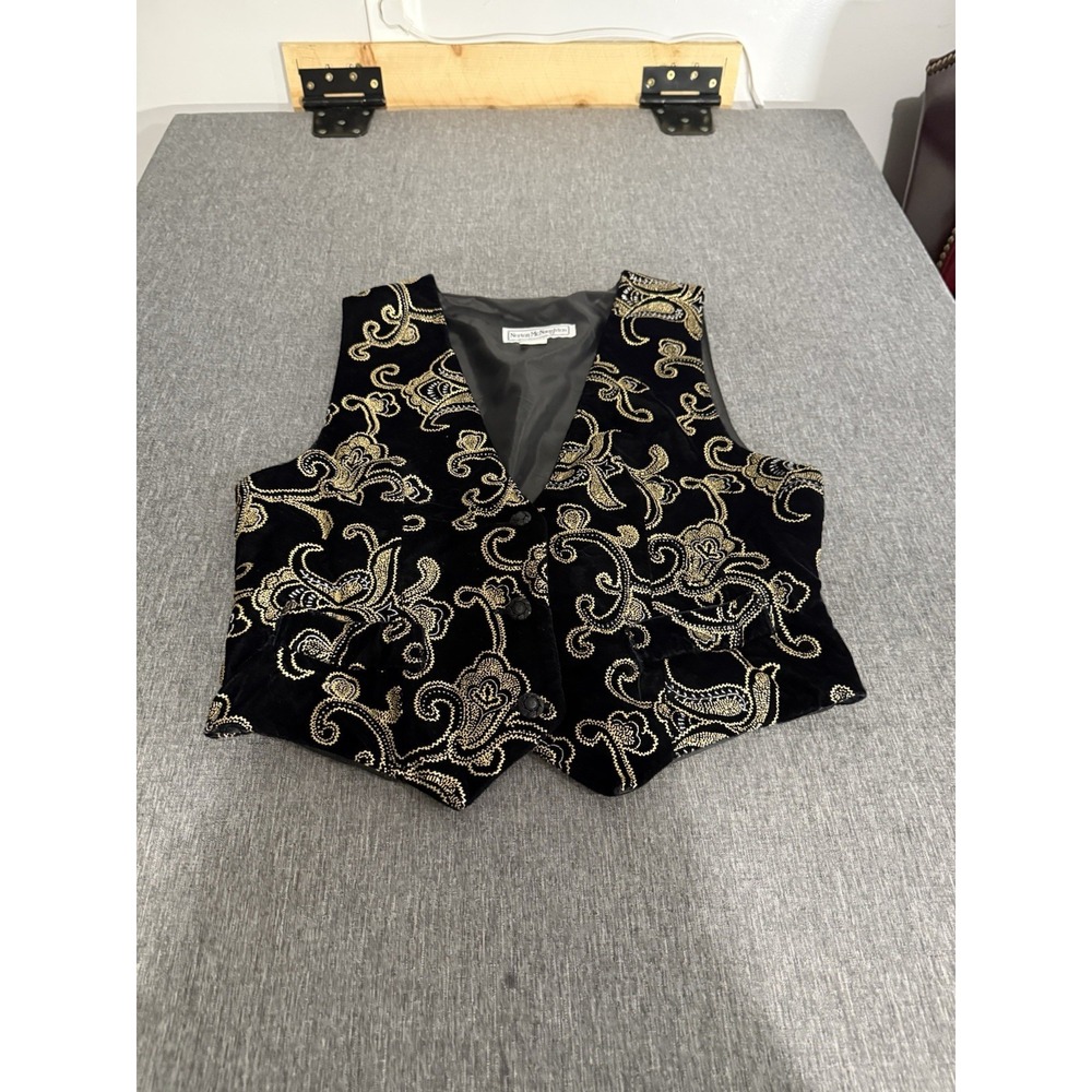 Norton McNaughton Velvet Beaded Whimsy Goth Renaissance Vest Sz 10 Festival